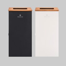 매직캔 언커버 거실 오픈 휴지통 나무 와 스틸 의 만남MM250WDA MM250KDA, 블랙 + 우드(20L)