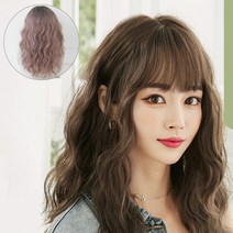 routop 통가발 긴머리 곱슬모 가발 여성용 다색깔 가발망 포함 54CM, 1개, 핑크