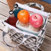 고미 보온보냉 잘되는 피크닉 도시락 다용도 가방, 그레이 스퀘어