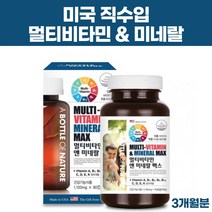 미국 직구 멀티비타민 미네랄 종합비타민 지용성비타민 A D E K 수용성 비타민C B1 B2 B6 B12 엽산 마그네슘 항산화 청소년 성인 남성 여성, 1통, 1100mgx90캡슐