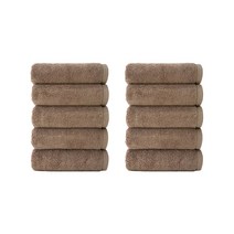 타월톡톡 30수 항균 호텔타월 200g, 10장, 브라운