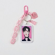 달콤한 한국어 사진 앨범 열쇠 고리 ID 보호 케이스 키 체인 슈퍼 스타 photocard 홀더 코너 스티커 선물, 분홍색