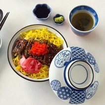 돈부리덮밥 텐동 일본 뚜껑있는 그릇 14종, 6-2.빨간꽃 돈부리 대, 1개