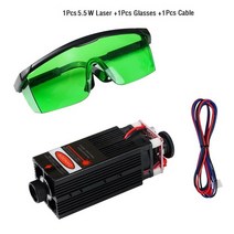 목공 공방 우드카빙새로운 2500/5500MW 레이저 모듈 450nm TTL 블루 라이트 조각기 헤드 3018 절단 기계, 02 5500mw Laser Set
