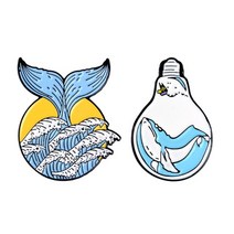 고래뱃지 고래 와펜 우영우 웨이브 인어 꼬리 전구 물고기 에나멜 핀 여름 바다 푸른 바다 웨이브 브로치 배지 가방 옷 옷깃 핀 웨이브 보석 선물 24