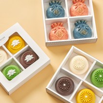 선물 세트 명절 복주머니 전통문양 수제비누 4구+쇼핑백 단체 행사 선생님 설 천연비누 답례품 어린이, 4구)혼합(꽃잎) 쇼핑백