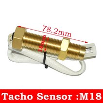 디지털 게이지 압력 버니어 방수 다기능 52mm 3 IN 1 타코미터 오일 연료 레벨 전압 미터 센서 빨간색 LED 12V/24V, 12 Tach Sensor M18