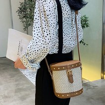 BEIBAOBAO I 타입 라탄백 왕골가방 숄더백 토드백 여성가방 비치가방 왕골비치백 여름가방 바캉스가방 왕골바구니 버킷백
