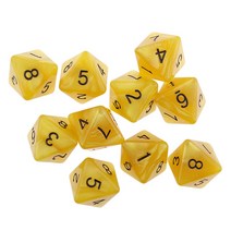 10 조각 8 면체 주사위 d8 다면체 주사위 dnd 파티 테이블 보드 게임 주사위 세트, 노란색