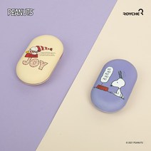 로이체 스누피 피너츠 휴대용 손난로 보조배터리 + 전용파우치, PNTS-RHW-B-SN, 바이올렛