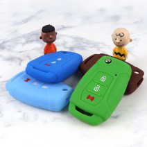 [데코] G4렉스턴스포츠 티볼리 올뉴코란도 차키 스마트키 실리콘 키케이스, 쌍용 3버튼 키케이스, 브라운