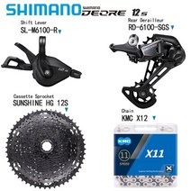 시마노 변속기 DEORE 후방 드레일러 SLM6100R 기어 레버 12 단 RDM6100 SUNSHINE HG 50 52T 카세트 스프로킷 CNM6100 체인 부품, 13.M6100KMC X12N - 46T