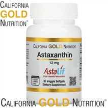 캘리포니아 골드 뉴트리션 Astaxanthin Astalif Pure Icelandic 12 mg 30 식물성 소프트젤, 30 Count