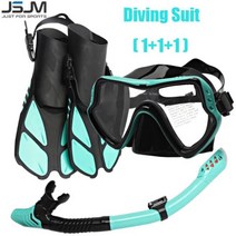 JSJM1 1 스쿠버 다이빙 마스크 기계 안경 HD 김서림 방지 수중 스노클링 오리발, 01 Black-Green - S/M, 01 Black-Green