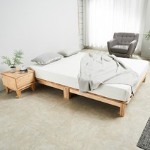 우드토픽 참죽 원목 노블 다리형 신혼부부 무헤드 맞춤 주문제작 패밀리 침대, 추가 안함