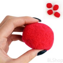 뿅뿅이 폼폼 인형옷 뜨개가방 부자재 빨간색 50MM