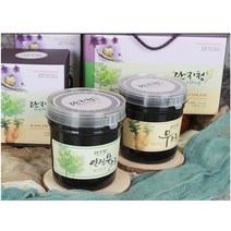 인진쑥조청 1k+무 조청 1k 2종 선물 세트 국내산 발효 쌀조청 엿기름 차 음료 조림 볶음 깊은 단맛 요리 재료 잼 아이스티 물엿 오로지 우리의전통을 계승하여 건강한맛을 냈습니다, 인진쑥조청 1k+무(무우)조청 1k, 1kg, 2개