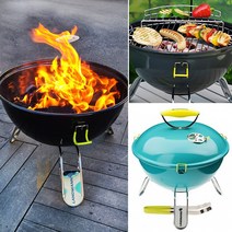 드림레저 2 in 1 캠핑 불멍 화로대 독일 명품 바베큐그릴 랜드만 피콜리노 터키블루