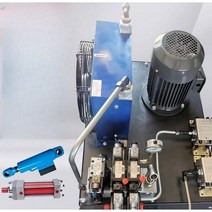 유압 스테이션 이중 펌프 파워유니트 펌프 탱크 소형 실린더, 고압베인펌프가있는4KW제어밸브2세트(라디에이터포함)