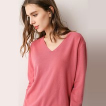 디커스텀 여성용 브이넥 니트 티셔츠