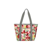 LeSportsac Chasing Flowers 에브리데이 지퍼 토트 핸드백/여행 가방 스타일 3867/색상 E546 생생한 열대 소프트 포커스 플라워 보케 아트 인 모션