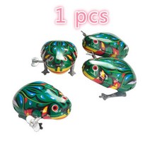 자동차 점프선 밧데리 레트로 개구리 점프 주석 장난감 빈티지 금속 시계 소년 게임 클래식 1, 01 01