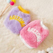 펫라이엇 1+1 강아지옷 고양이옷 겨울 ARIZONA 후리스 티셔츠 실내복 외출복 S-XL, 세트03_핑크+화이트