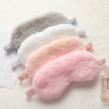 부드러운 느낌 털 아이 마스크 수면 안대 귀여운 숙면 잠잘때 쓰는, 라이트 핑크