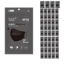 타스플러스 새부리형 마스크 대형 KF94, 1매입, 50개, 블랙