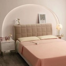 접이식벽침대 벽 걸이 접이식 접는 벽장 침대 두꺼운 벨벳 헤드 보드 커버 올 인클루시브 슈퍼 소프트 매끄러운 퀼트 단색 뒷면 먼지 보호대 커버, W200 x H70cm, Square Coffee