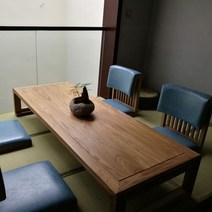 좌탁 찻상 일본식 다다미 우드 테이블 맞춤 제작 선의식 느릅나무차탁자 원목 다다미차탁, 03 느릅나무 원색(80x47x38), 01 복장을 갖추다