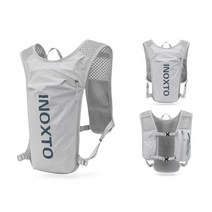 INOXTO 트레일러닝 자전거 사이클링 베스트 물팩 물백 워터팩 워터백 포켓 수납 등산 조끼 백팩 5L, 그레이 오렌지(Free Size)