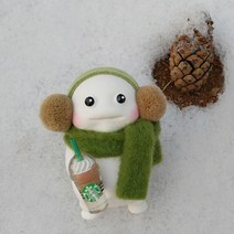 겨울 귀마개 지방이 크리스탈 차량용 석고방향제 선물Set (리필오일 5ml포함), 스탠드형, 민트, 얼그레이앤큐컴버