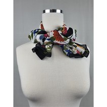 당일발송 화이트 베이스 플라워 롱 스카프 [ 68cm x 185cm ]