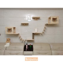 스토비투 고양이 벽걸이 선반 하우스 벽 구름다리 가구 캣 월 브릿지, B세트개
