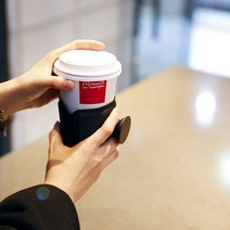 팝써스트 컵 슬리브 블랙 다회용 컵 텀블러 커버 손잡이 그립톡 리유저블 달빛스토어