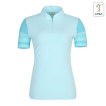 [LPGA골프웨어] 여성 소매 니트 하이브리드 반팔 티셔츠