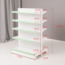 슈퍼 마켓 선반 진열대 벽 편의점 디스플레이 마트 대형, 양면 5층 메인  72 x 70 x 135