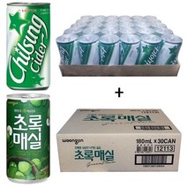 칠성사이다 190ml(30캔) + 초록매실 180ml(30캔) 60캔
