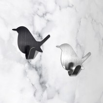 3M 강력접착 스테인리스 다용도걸이 새모양 슬림후크, IN-BH-S_새후크 실버