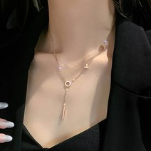 다왕 ZNT013 러블리 알파벳 러브 실체인 목걸이 [써지컬스틸] 선물상자증정 파우치증정 예쁜 포인트 롱 로즈골드
