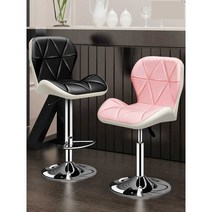 회전 리프트 의자 홈바 의자 높이 조절 등받이 발받침, 흰색 악어 가죽 도르래 모델