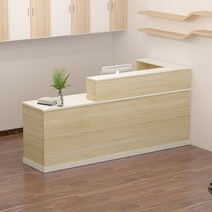 인포 안내 데스크 카운터 테이블, 흰색 좌회전 메이플 색상 (우회전 비고)