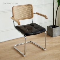 라탄 홈체어 암체어 나무 의자 북유럽 등나무 가정용 튼튼한 목재 디자이너 중세 조명 다이닝 체어, [16] 47X51X83CM        16