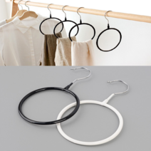 원형 옷걸이 넥타이 홀더 스카프 머플러 벨트 o고리 행거 후크, 블랙