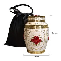 반려동물 유골함 보관함 유골을위한 용기 인간의 관 상자 Urns 애완 동물 기념관 Keepsake 금속 화장 작은, 06 Urn with Bag