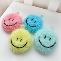 [헌뜨래드] 핸드메이드 솜사탕 스마일수세미 4종세트 선물포장 호빵수세미 아크릴수세미 답례품 집들이선물