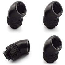 SDTC Tech 4팩 G0.6cm1/4인치 수-암 45° 회전 피팅 연장 엘보 커넥터 PC 수냉 시스템용