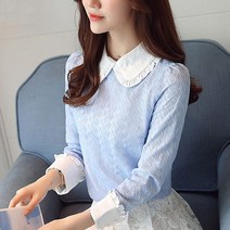 요나걸 여성 블라우스 셔츠 넓은카라 스티치 상의 슬림핏 하객 캐주얼 패션 봄 가을 스타일 여자블라우스