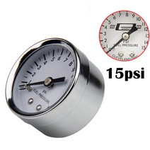 아날로그 차압계 저압 게이지 바 미터 유압 테스터 다이얼 압력계 38mm 직경 0-15 PSI 바 연료 공기 오일, 한개옵션0